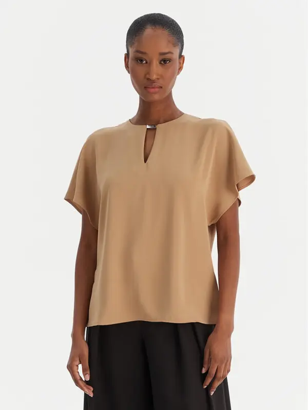 Calvin Klein Calvin Klein Majica LV044E902G Bež Regular Fit