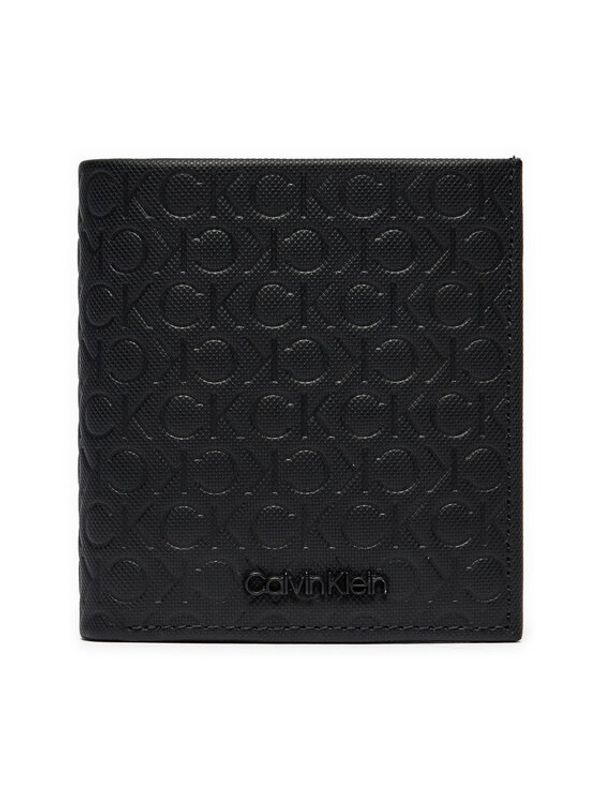 Calvin Klein Calvin Klein Mali muški novčanik Ck Must Mono Trifold 6Cc W/Coin K50K511921 Crna
