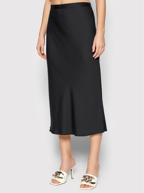 Calvin Klein Calvin Klein Midi suknja Bias K20K203514 Crna Regular Fit