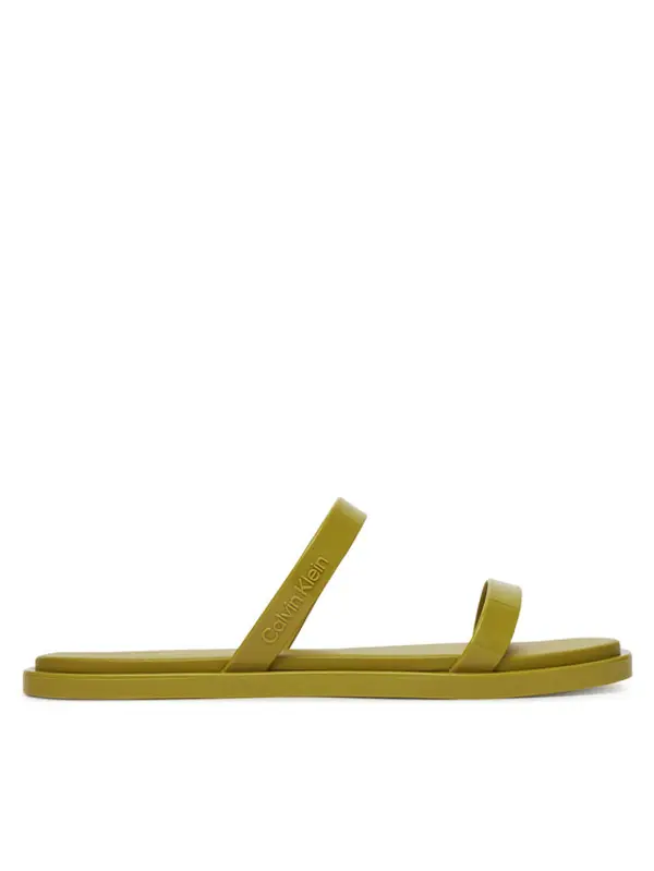 Calvin Klein Calvin Klein Natikače Double Bar Slide - Jelly HW0HW02417 Zelena