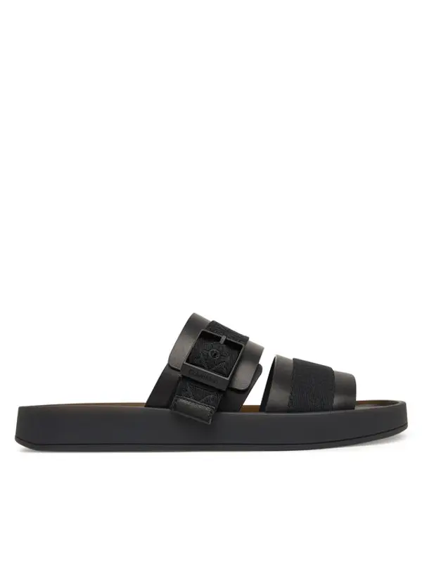 Calvin Klein Calvin Klein Natikače Ergon Buckle Sandal Wb Lth Aop HM0HM02096 Crna