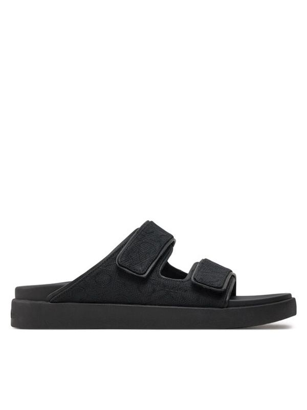 Calvin Klein Calvin Klein Natikače Flat Adj Slide Mono Jacq HW0HW01955 Crna