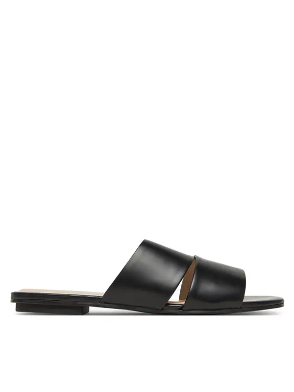 Calvin Klein Calvin Klein Natikače Flat Slide - Lth 2 Straps HW0HW02365 Crna