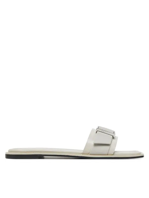 Calvin Klein Calvin Klein Natikače Flat Slide W/Buckle - Lth HW0HW02490 Siva