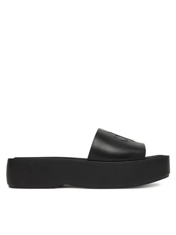Calvin Klein Calvin Klein Natikače Flatf Sndl Lth Mg HW0HW03026 Crna
