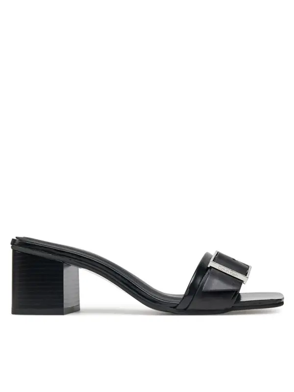 Calvin Klein Calvin Klein Natikače Heel Mule 50 W/Buckle - Lth HW0HW02478 Crna