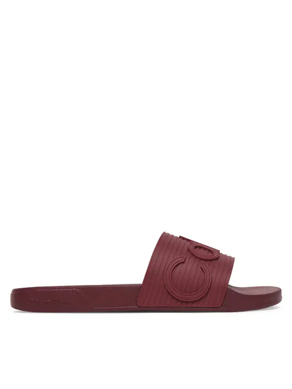 Calvin Klein Calvin Klein Natikače Nemo - Contoured Emblem Logo Sliders HM0HM02113 Tamnocrvena