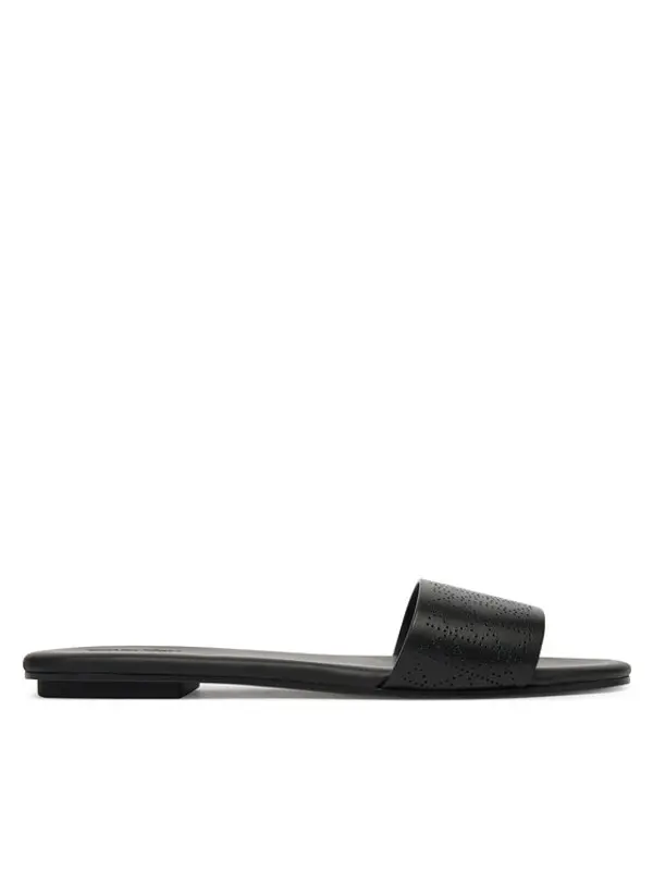 Calvin Klein Calvin Klein Natikače Org Flat Sndl One Bar Lth Aop HW0HW02857 Crna