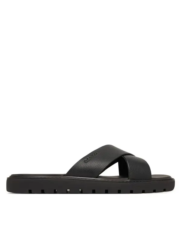 Calvin Klein Calvin Klein Natikače Sq Molded Sandal Xcross Lth HM0HM02235 Crna