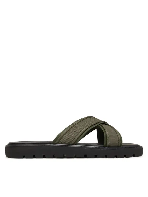 Calvin Klein Calvin Klein Natikače Sq Molded Sandal Xcross Wb HM0HM02101 Zelena