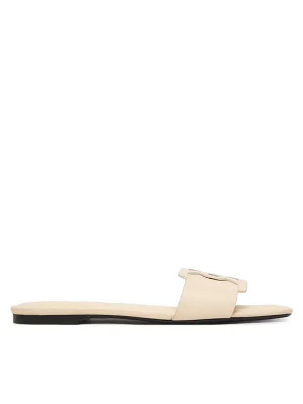 Calvin Klein Calvin Klein Natikače Square Flat Sandal Emblem HW0HW03128 Écru
