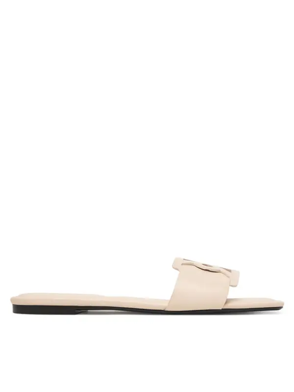 Calvin Klein Calvin Klein Natikače Square Flat Sandal Emblem HW0HW03128 Écru