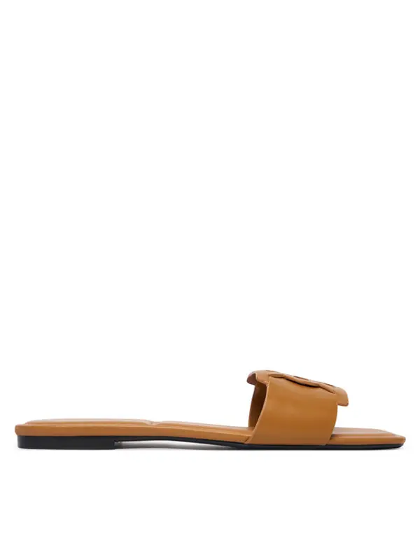 Calvin Klein Calvin Klein Natikače Square Flat Sandal Emblem HW0HW03128 Smeđa