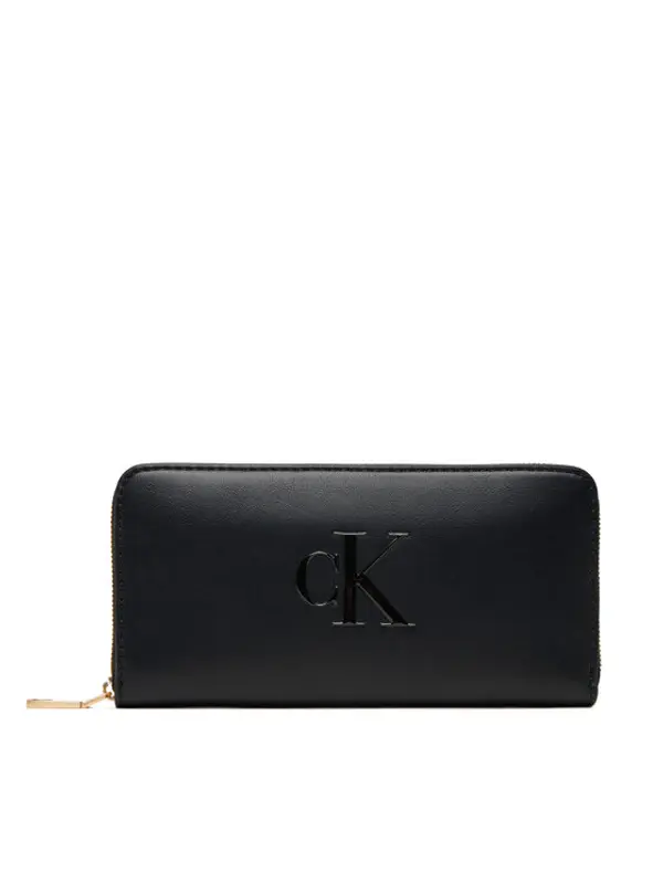 Calvin Klein Calvin Klein Novčanik Bold Ck Long Zip Around LV04F1077G Crna