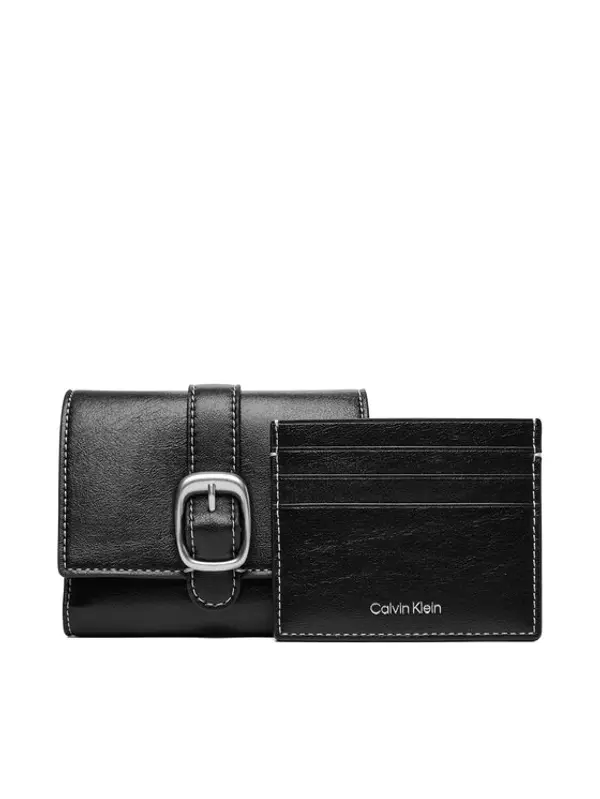 Calvin Klein Calvin Klein Novčanik Buckle 2 In 1 Wallet LV04F1168G Crna