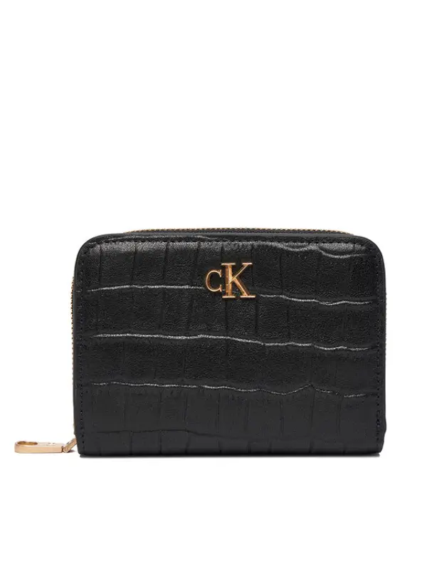 Calvin Klein Calvin Klein Novčanik Ck Croc Medium Flap Zip Around LV04F1095G Crna