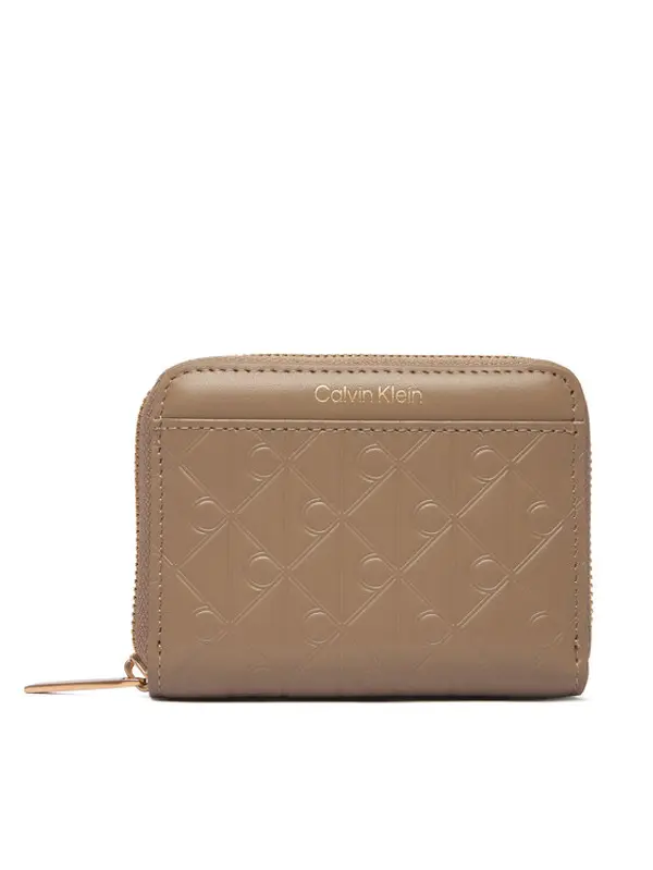 Calvin Klein Calvin Klein Novčanik Emblem Aop Embossed Zip Around LV04F1081G Bež