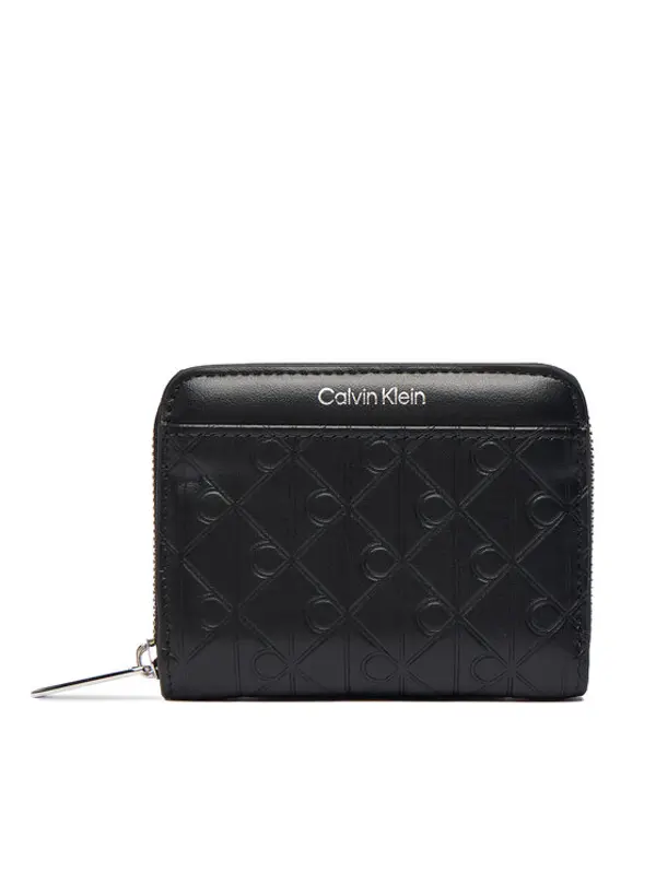 Calvin Klein Calvin Klein Novčanik Emblem Aop Embossed Zip Around LV04F1081G Crna