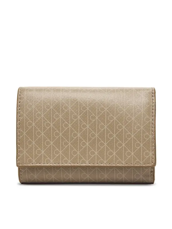 Calvin Klein Calvin Klein Novčanik Emblem Aop Trifold W/ Zip Pocket LV04F1118G Bež