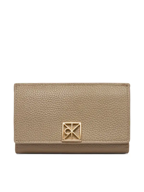 Calvin Klein Calvin Klein Novčanik Emblem Hw Pebble Snap Cardholder LV04F1127G Bež
