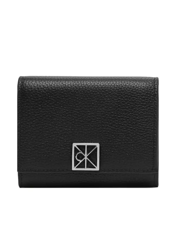 Calvin Klein Calvin Klein Novčanik Emblem Hw Pebble Trifold W/Zip LV04F1128G Crna