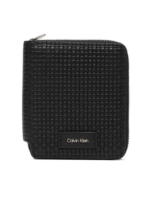 Calvin Klein Calvin Klein Novčanik Embossed Woven Zip Billfold LV04D1112G Crna