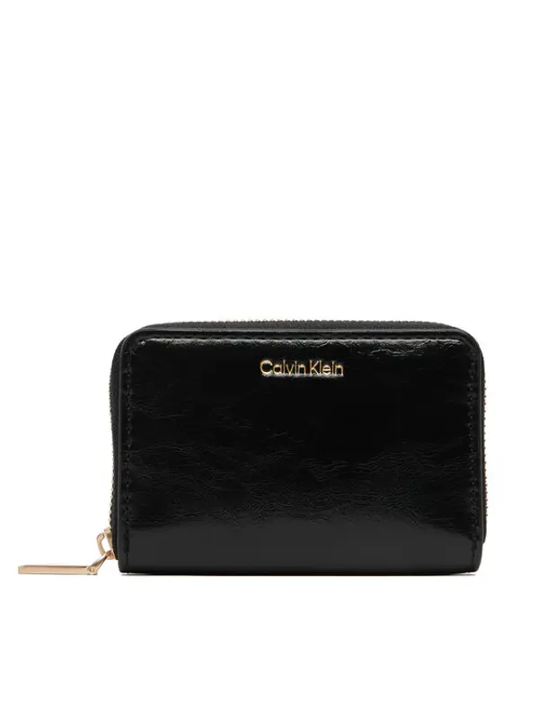 Calvin Klein Calvin Klein Novčanik Foil Glossy Square Zip Around LV04F1201G Crna