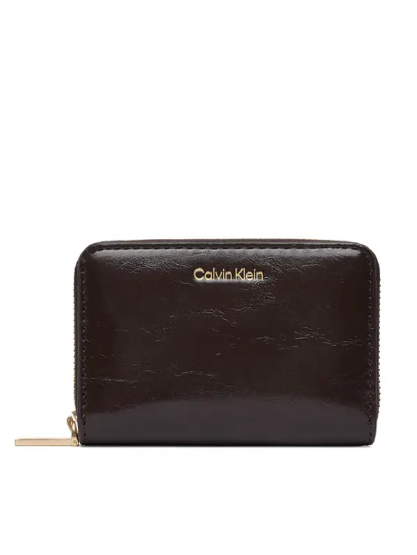 Calvin Klein Calvin Klein Novčanik Foil Glossy Square Zip Around LV04F1201G Smeđa