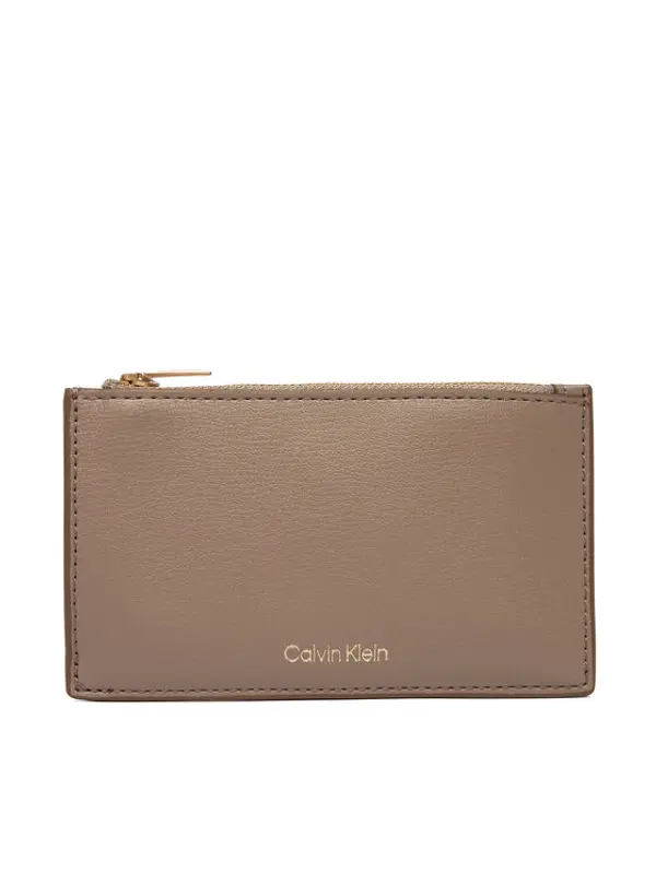 Calvin Klein Calvin Klein Novčanik Foil Logo Top Zip Cardcase LV04F1090G Bež