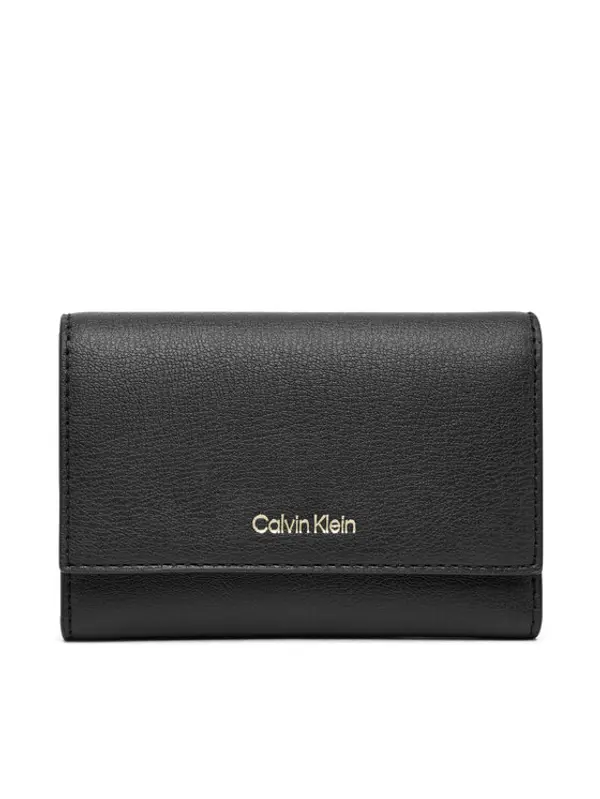 Calvin Klein Calvin Klein Novčanik Foil Logo Trifold W/ Zip Pocket LV04F1117G Crna