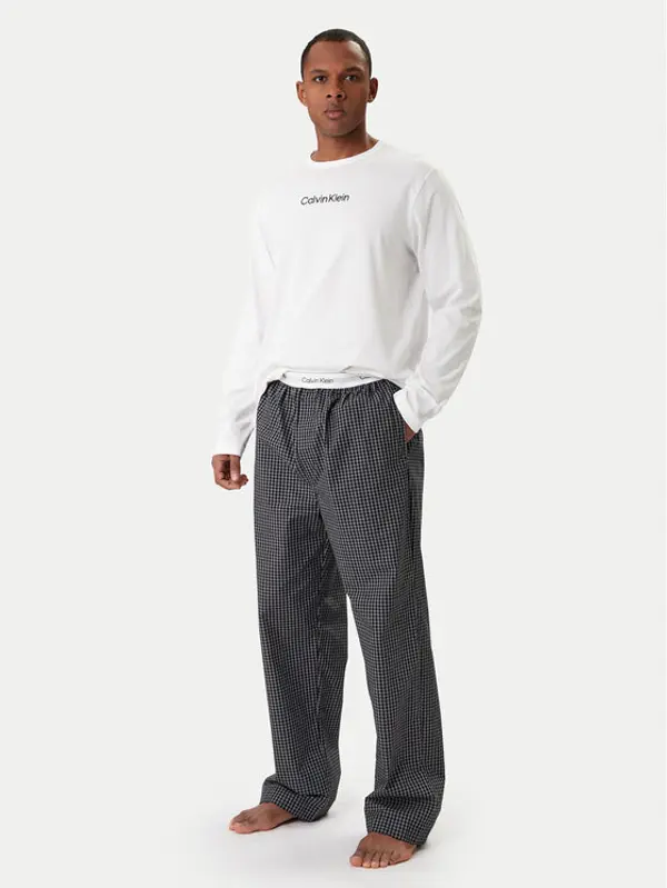 Calvin Klein Calvin Klein Pidžama Ls Tee LV00NM2953 Bijela Regular Fit