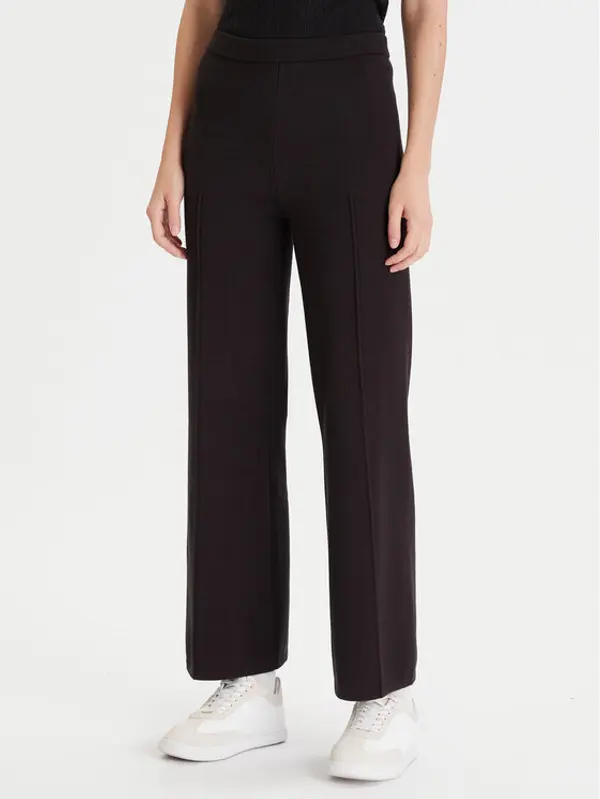 Calvin Klein Calvin Klein Pletene hlače LV044D368G Crna Wide Leg