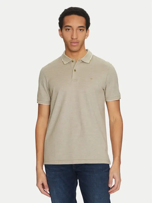 Calvin Klein Calvin Klein Polo K10K114475 Bež Regular Fit