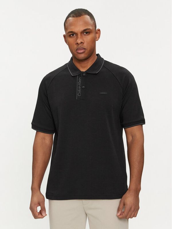 Calvin Klein Calvin Klein Polo Logo Tape K10K112463 Crna Regular Fit