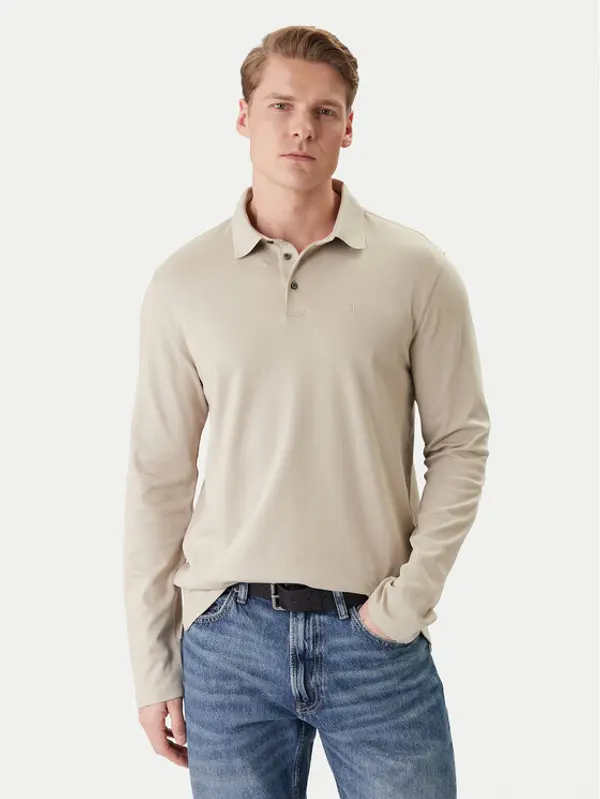 Calvin Klein Calvin Klein Polo LV040EM909 Bež Regular Fit