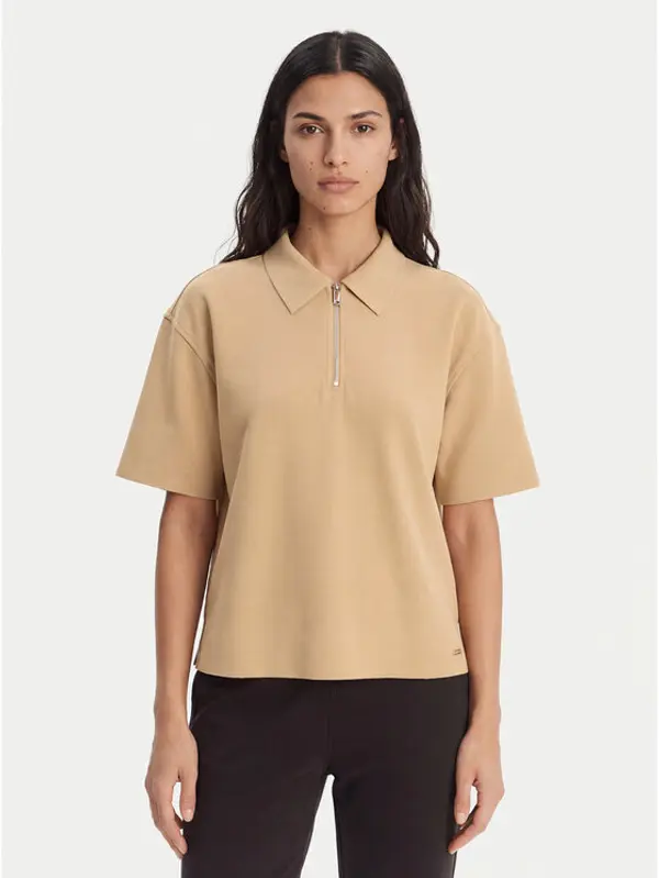 Calvin Klein Calvin Klein Polo LV044E241G Bež Relaxed Fit