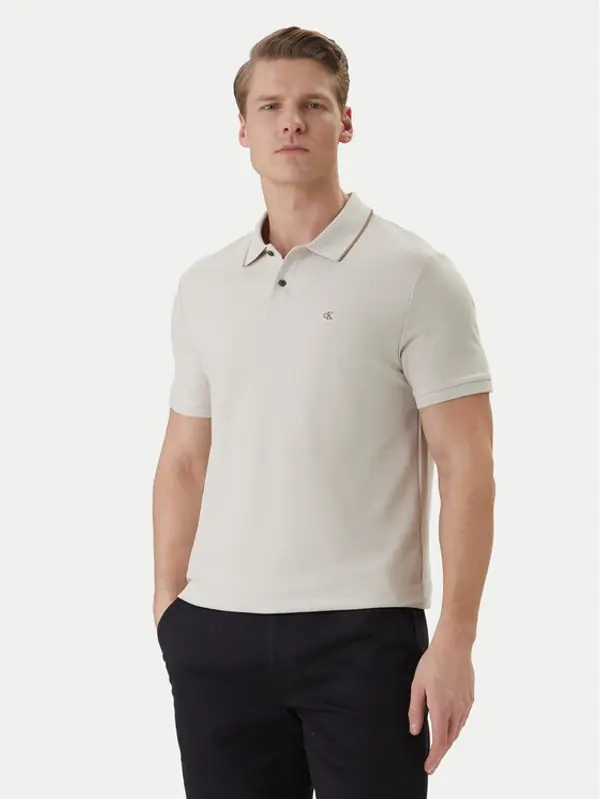Calvin Klein Calvin Klein Polo LV04LC239G Écru Regular Fit