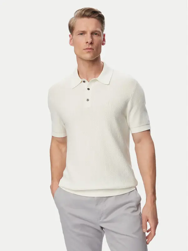 Calvin Klein Calvin Klein Polo LV04LG313G Krem Regular Fit