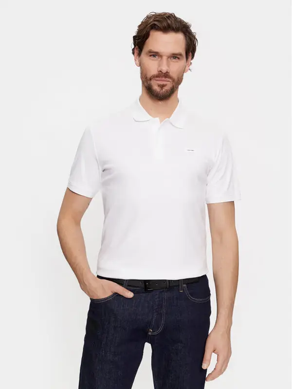 Calvin Klein Calvin Klein Polo Smooth Cotton Slim Polo K10K111657 Bijela Regular Fit