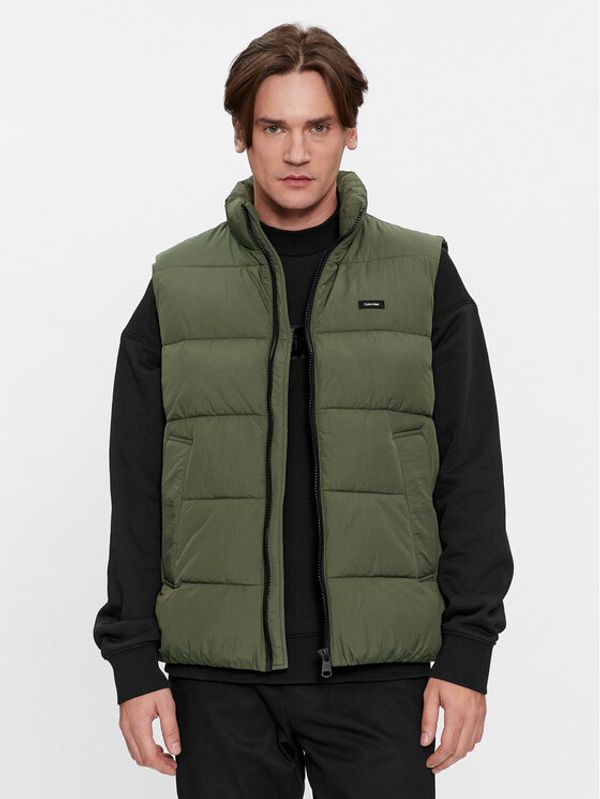 Calvin Klein Calvin Klein Prsluk Crinkle K10K110334 Zelena Regular Fit