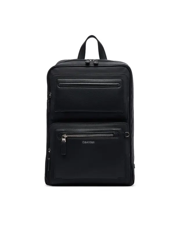 Calvin Klein Calvin Klein Ruksak Ssnl Raised Logo Double Pocket B LV04D3498G Crna