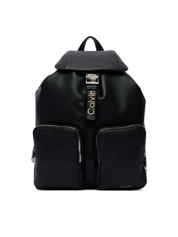 Calvin Klein Calvin Klein Ruksak Weebbing Strap Flap Backpack LV04F3645G Crna