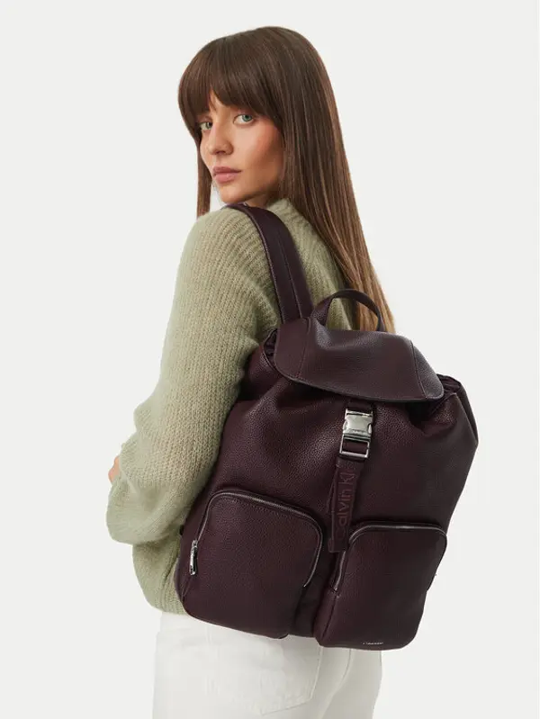 Calvin Klein Calvin Klein Ruksak Weebbing Strap Flap Backpack LV04F3645G Tamnocrvena