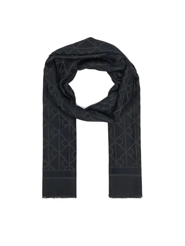 Calvin Klein Calvin Klein Šal Emblem Aop Glossy Tonal Scarf LV04F8096G Crna