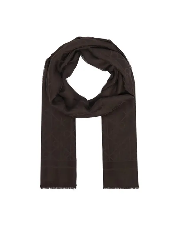 Calvin Klein Calvin Klein Šal Emblem Aop Glossy Tonal Scarf LV04F8096G Tamno smeđa