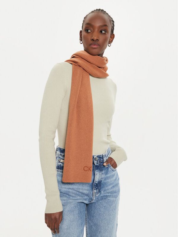 Calvin Klein Calvin Klein Šal Embroidery Fine K60K612601 Smeđa