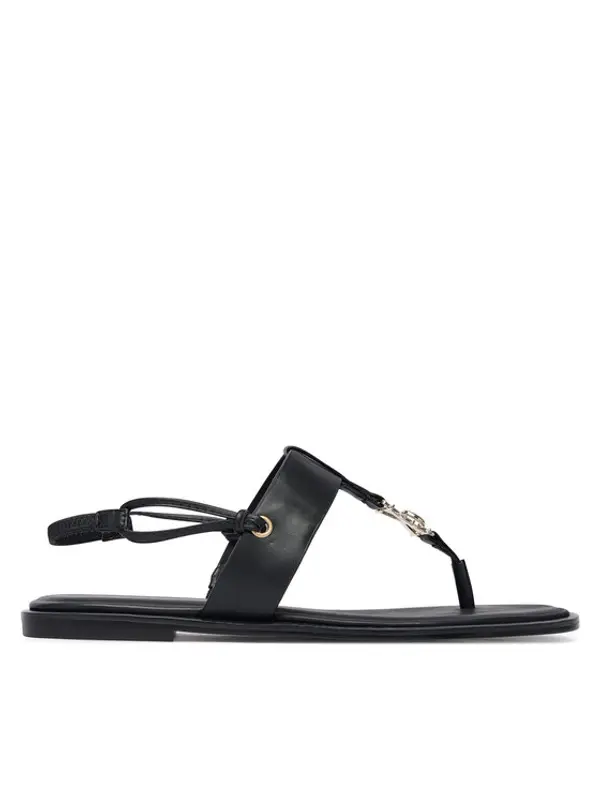 Calvin Klein Calvin Klein Sandale Round Flat Sndl Thong Lth Hdw HW0HW02926 Crna