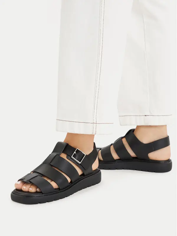 Calvin Klein Calvin Klein Sandale Sq Molded Sndl Fisher Lth HW0HW02870 Crna