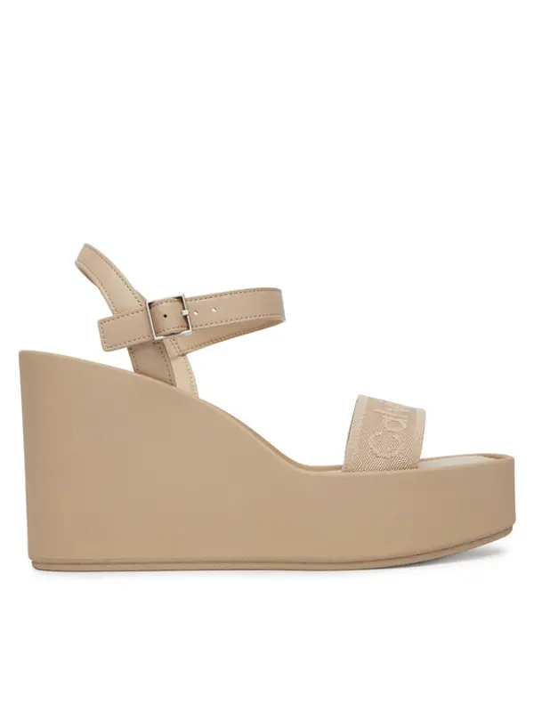Calvin Klein Calvin Klein Sandale Wedge 70 Sndl Webbing Lth HW0HW02882 Bež