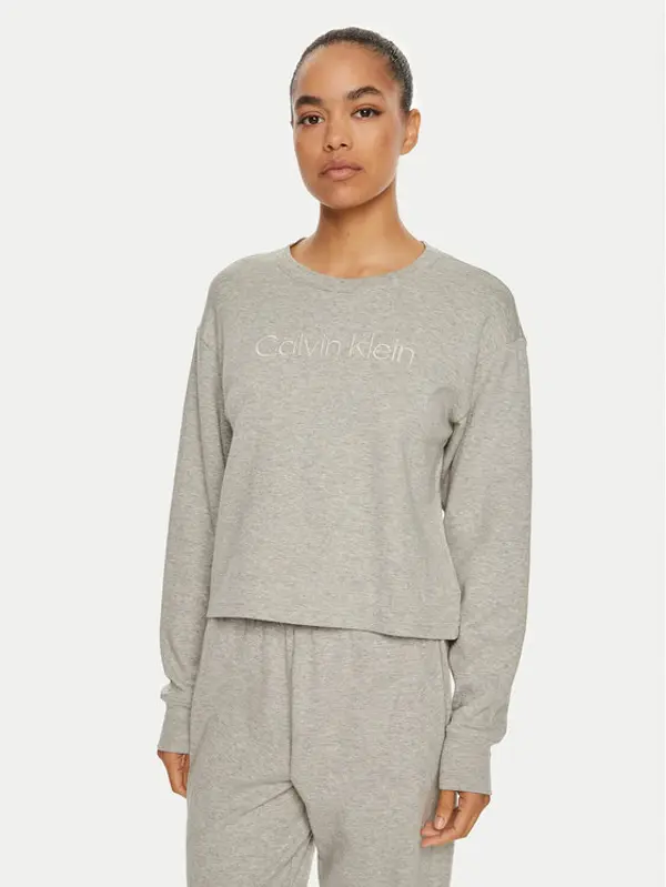 Calvin Klein Calvin Klein Spavaćiće Relaxed Crew Pullover QS7273E Siva Regular Fit